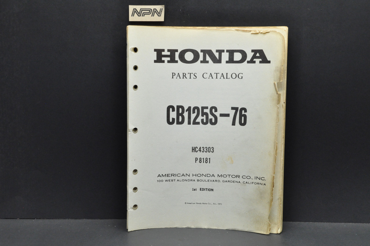 Vintage 1976 Honda CB125 S Parts Catalog Book Diagram Manual (1975)