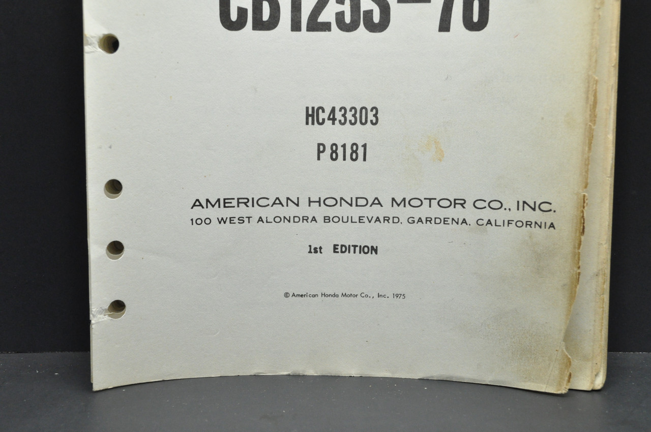 Vintage 1976 Honda CB125 S Parts Catalog Book Diagram Manual (1975)