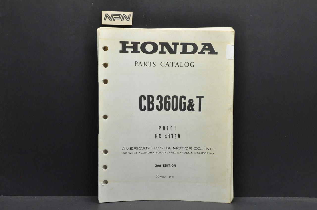 Vtg 1974-75 Honda CB360 G CB360 T Parts Catalog Book Diagram Manual