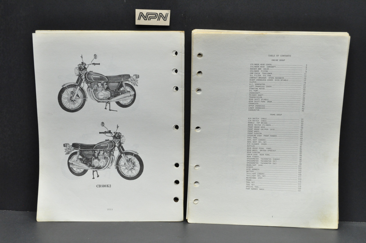 Vtg 1973 Honda CB500 K0-K2 Parts Catalog Book Diagram Manual