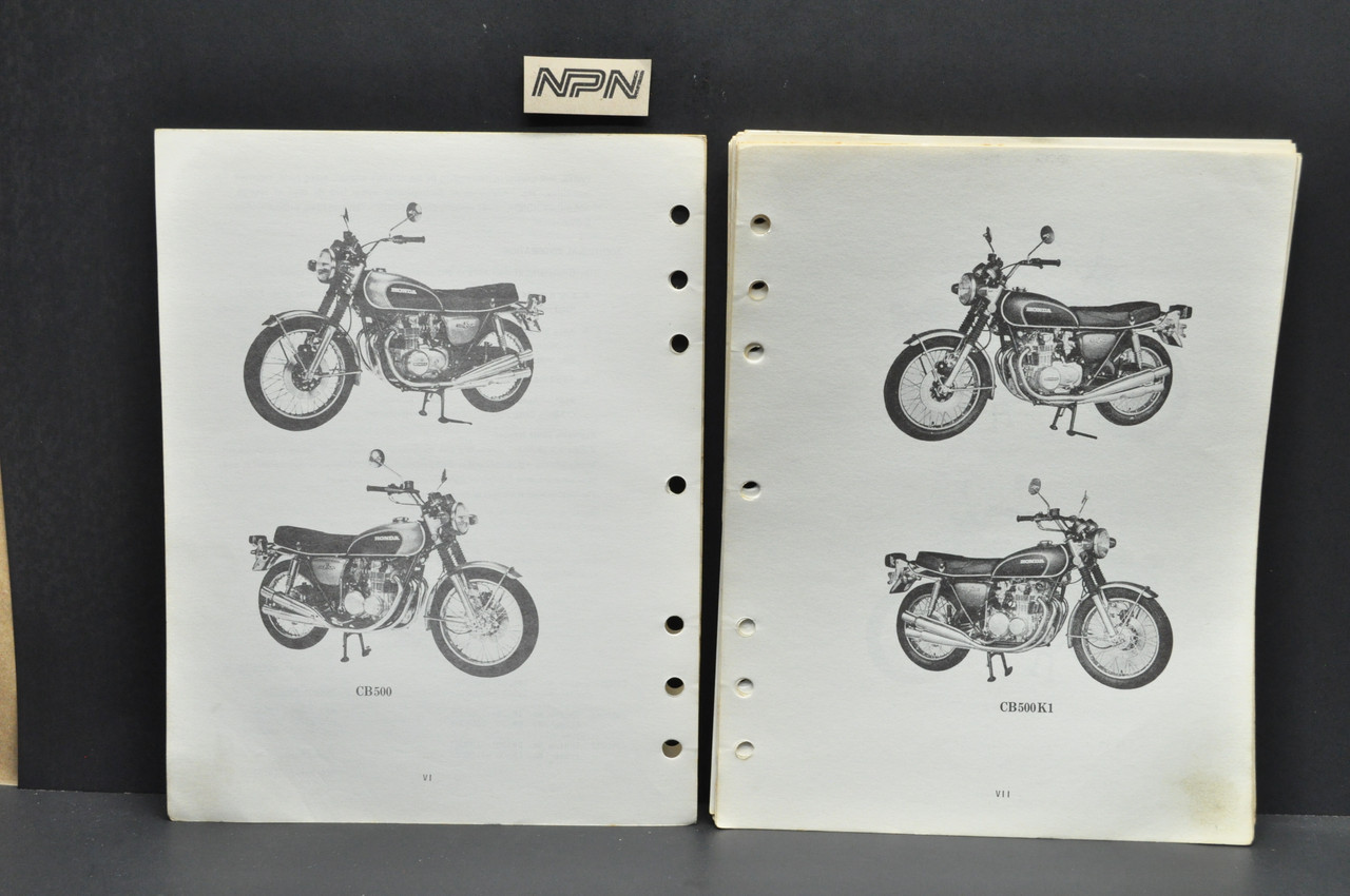 Vtg 1973 Honda CB500 K0-K2 Parts Catalog Book Diagram Manual