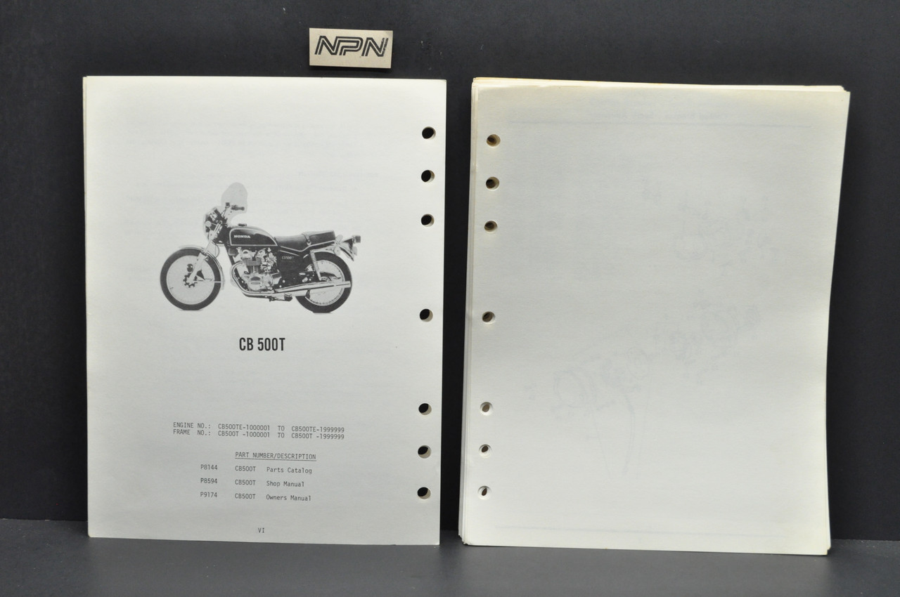 Vintage 1975 Honda CB500 T Parts Catalog Book Diagram Manual 1974