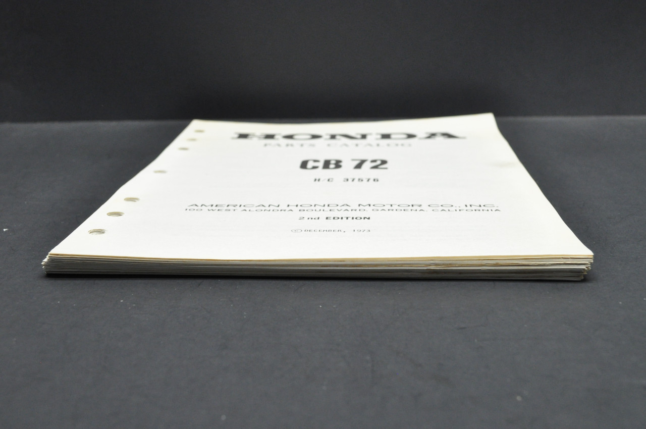 Vtg Honda CB72 Motorcycle Parts Catalog Book Diagram Manual Printed 1973