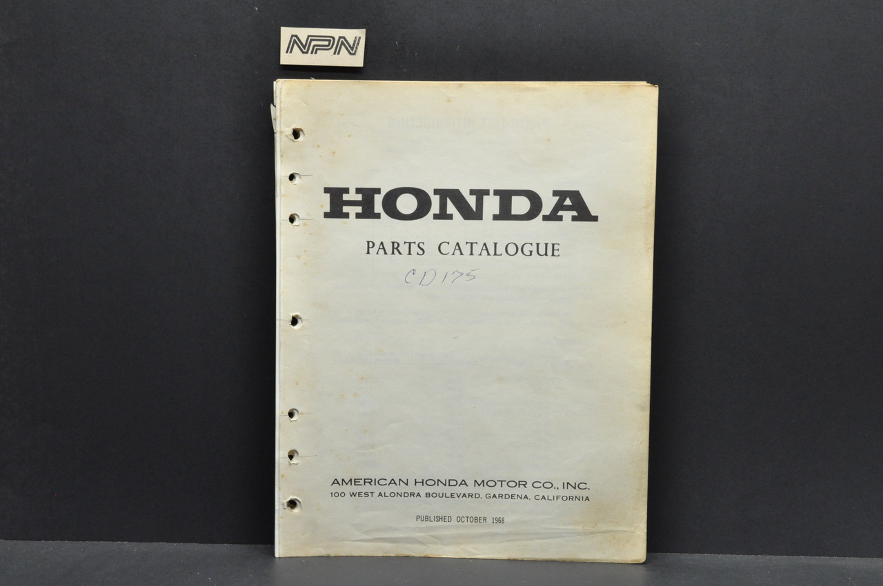 Vintage 1968 Honda CD175 Motorcycle Parts Catalog Book Diagram Manual