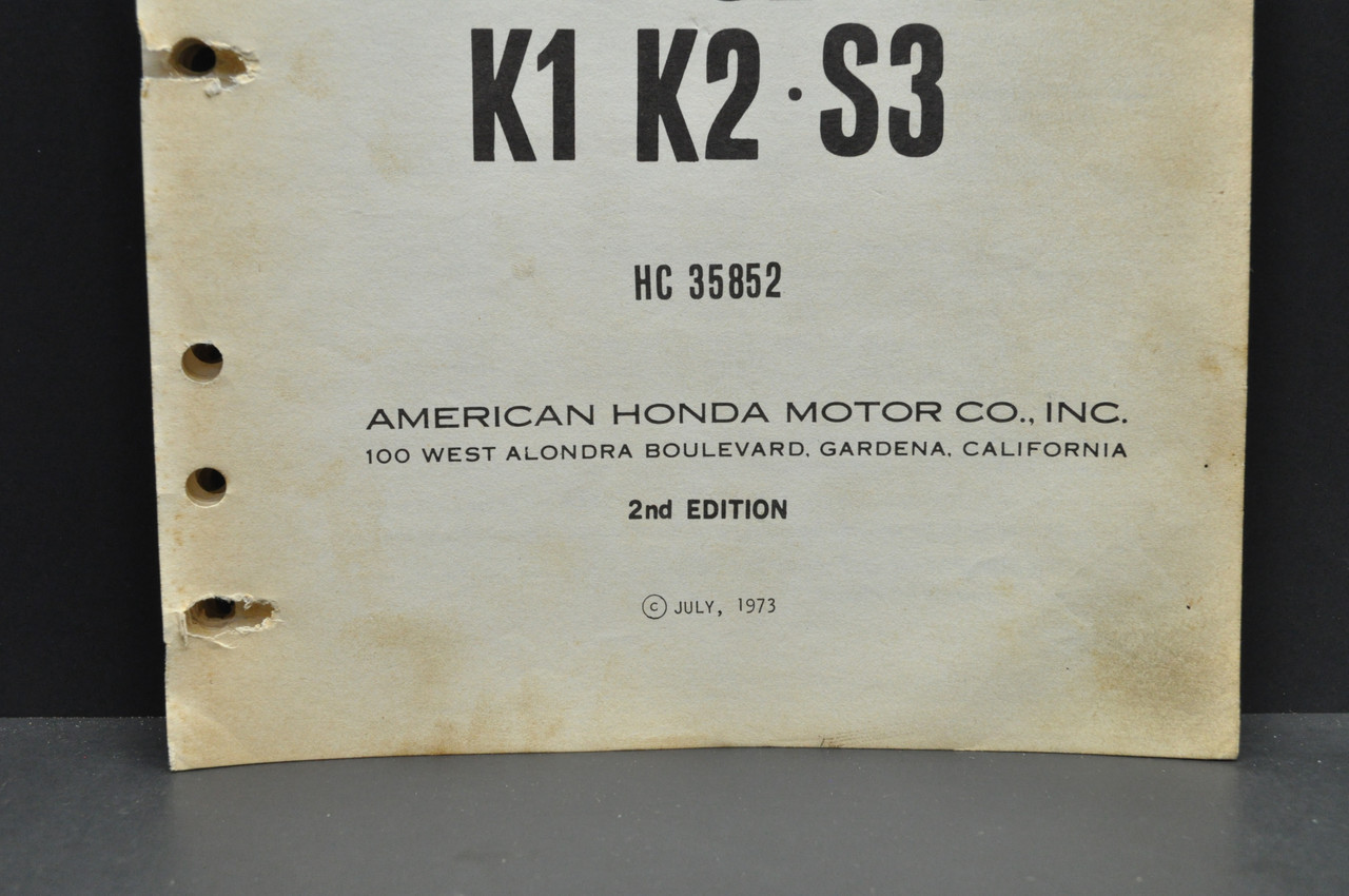 Vtg 70-73 Honda CL100 K0-K3 CL100 S Parts Catalog Book Diagram Manual
