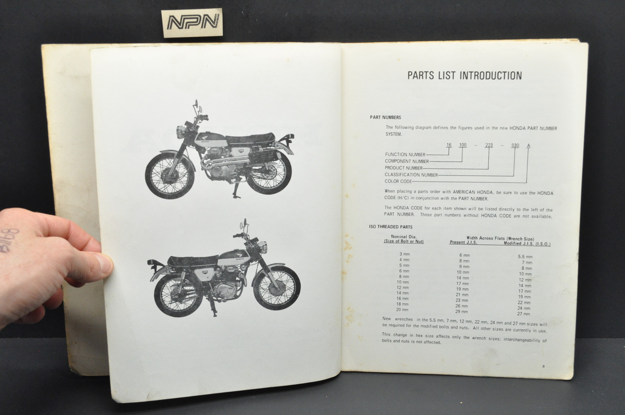 Vtg 1968-69 Honda CL350 Motorcycle Parts Catalog Book Diagram Manual