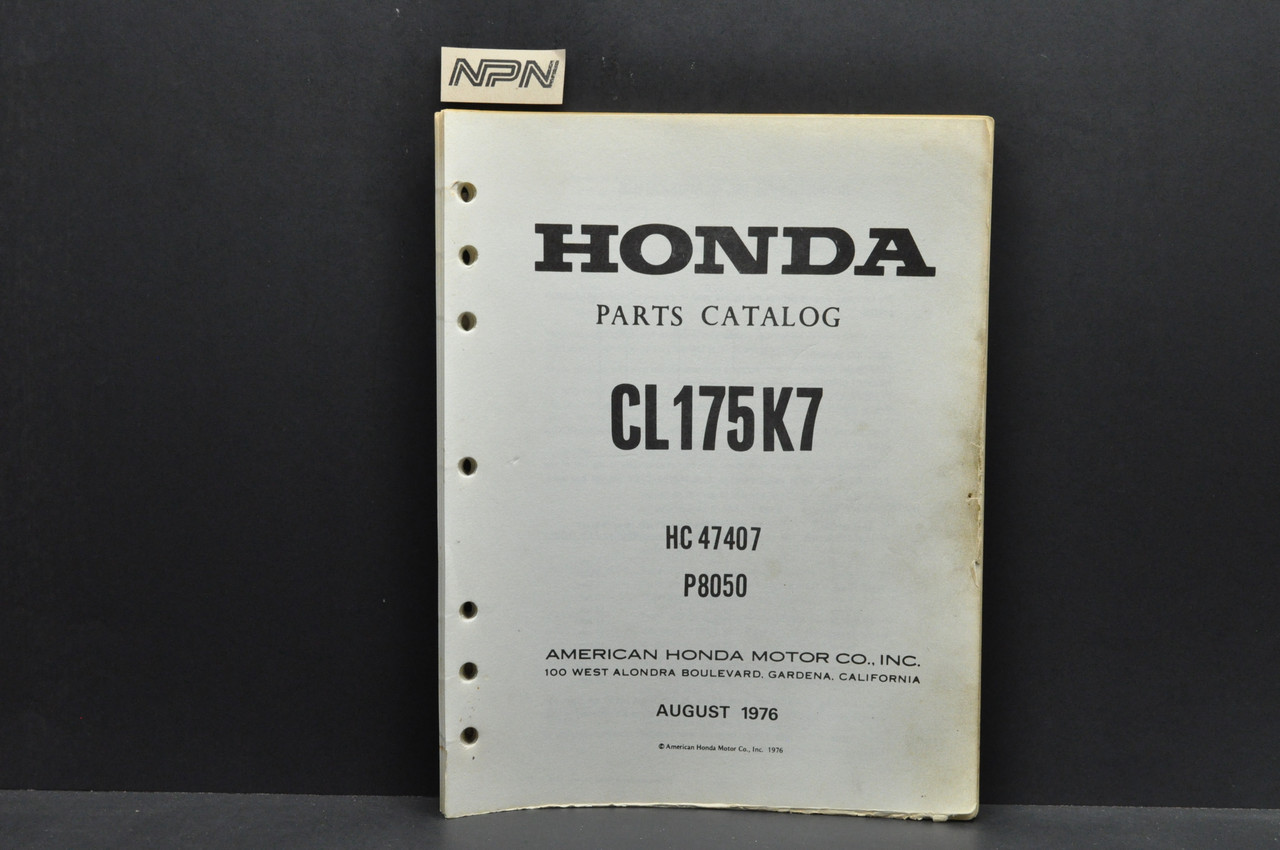 Vintage 1973 Honda CL175 K7 Motorcycle Parts Catalog Book Diagram Manual