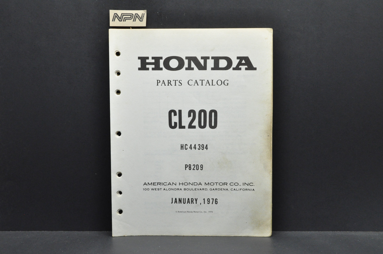 Vintage 1974 Honda CL200 Scrambler Parts Catalog Book Diagram Manual