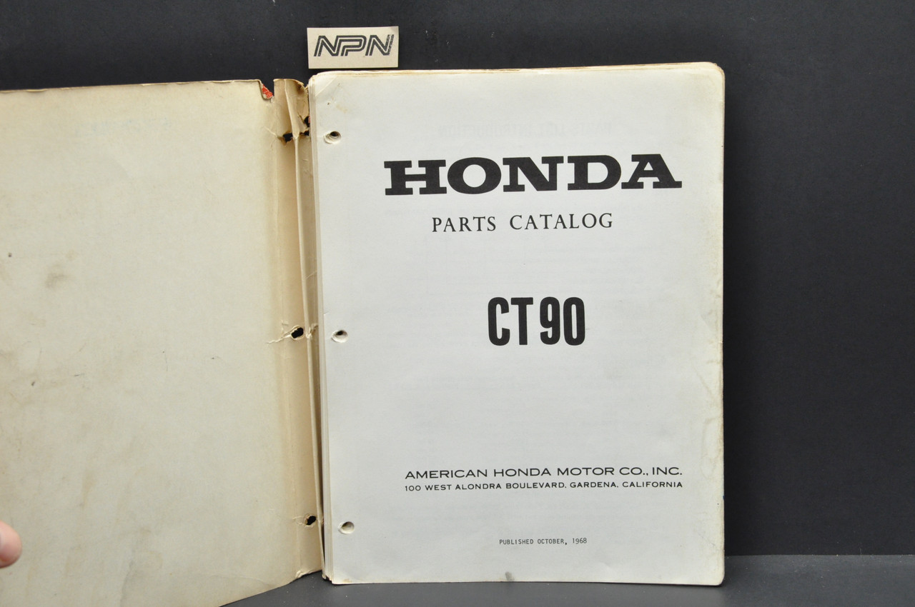 Vintage 1966-68 Honda CT90 Trail 90 Parts Catalog Book Diagram Manual