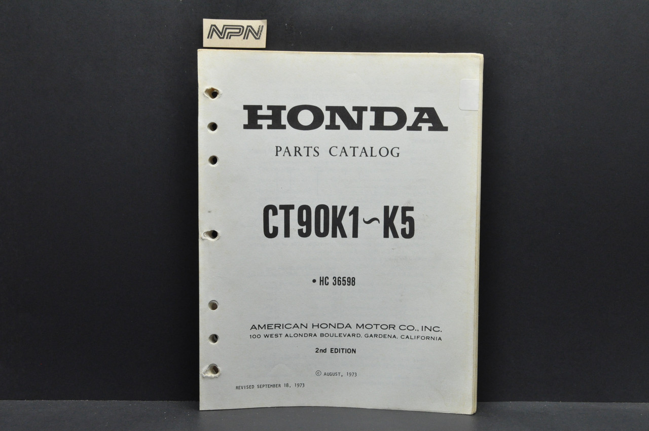 Vtg 1969-74 Honda CT90 K1-K5 Trail 90 Parts Catalog Book Diagram Manual