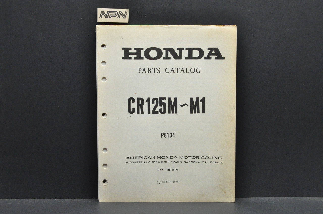 Vtg 1974-75 Honda CR125 M Elsinore M0-M1 Parts Catalog Book Diagram Manual