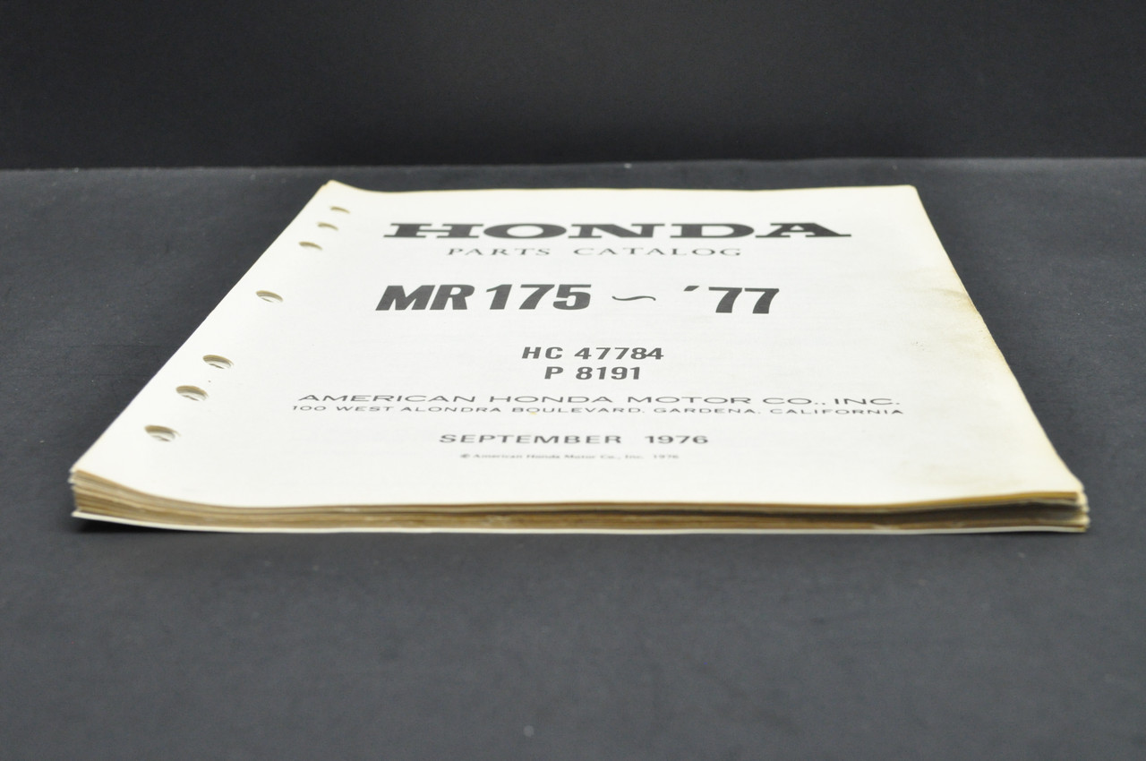 Vtg 1977 Honda MR175 '77 Elsinore Parts Catalog Book Diagram Manual