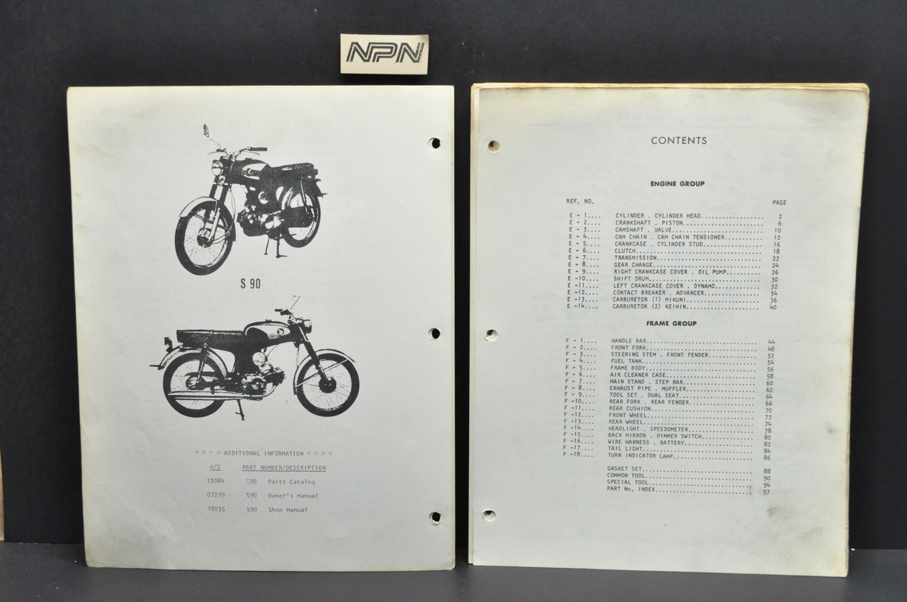 Vtg 1964-69 Honda S90 Super 90 CS90 Parts Catalog Book Diagram Manual