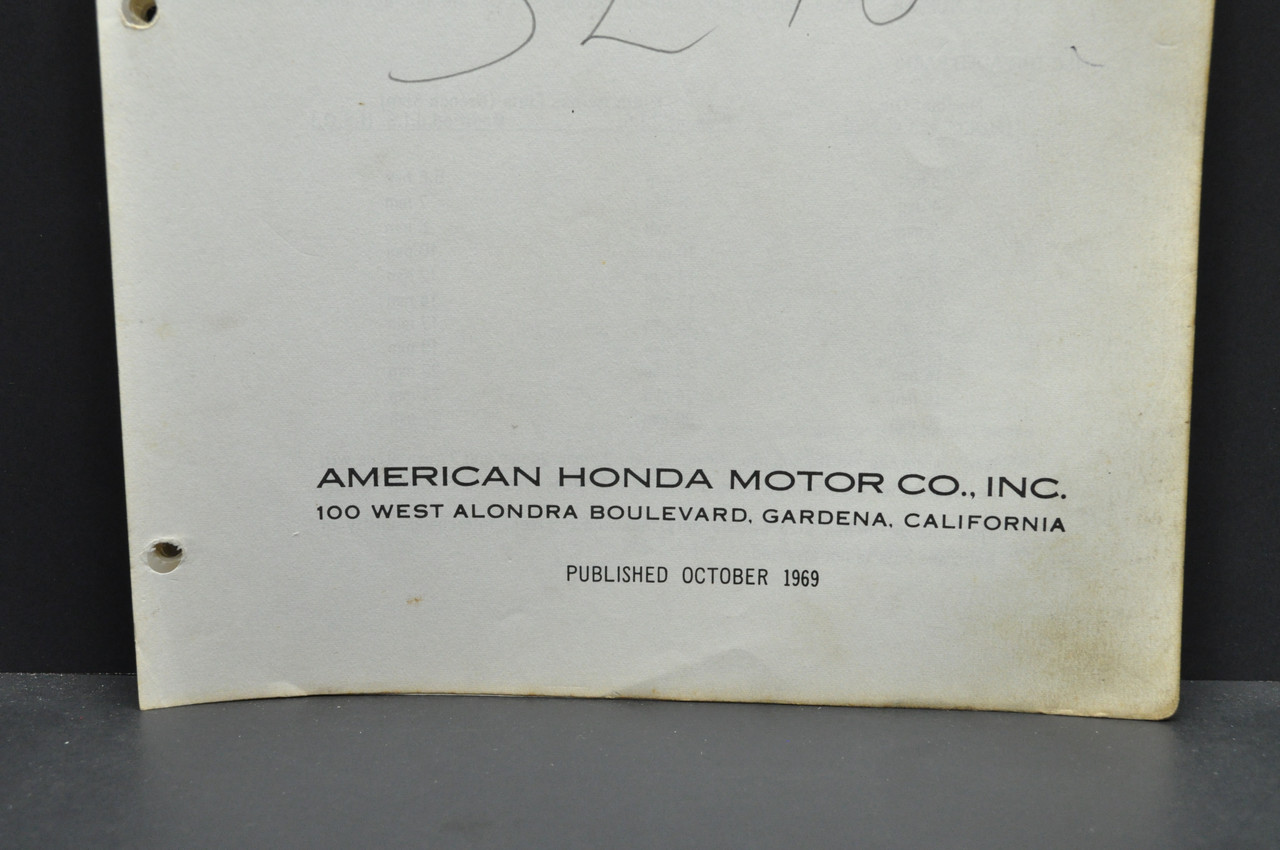 Vtg 1969 Honda SL90 Motosport 90 Parts Catalog Book Diagram Manual