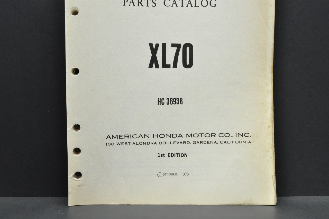 Vtg 1974 Honda XL70 Motorcycle Parts Catalog Book Diagram Manual