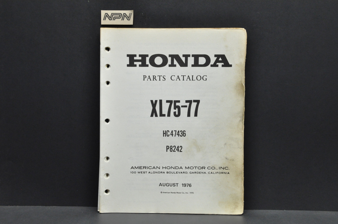 Vintage 1977 Honda XL75 '77 Parts Catalog Book Diagram Manual