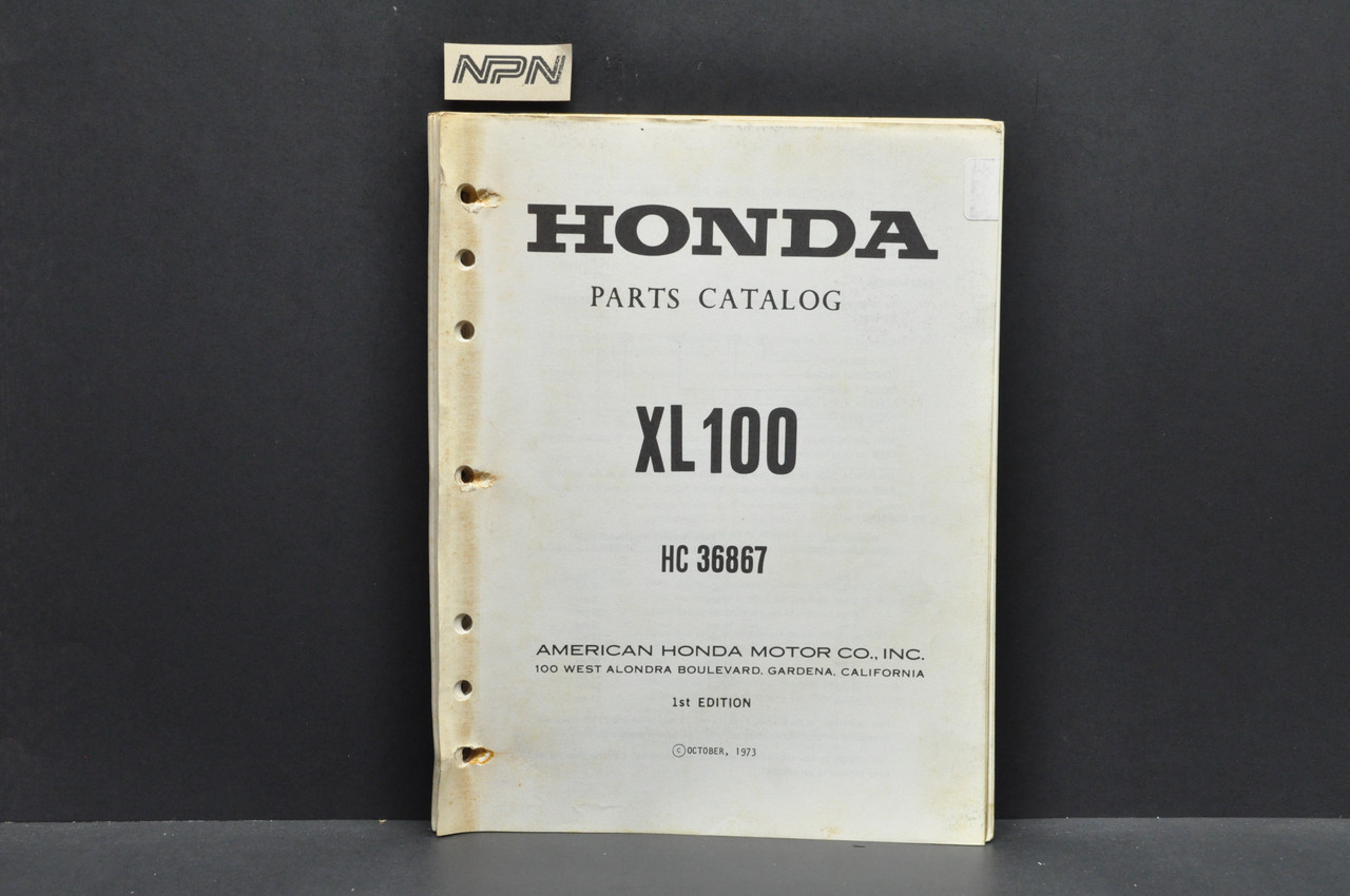 Vintage 1974 Honda XL100 Motorcycle Parts Catalog Book Diagram Manual