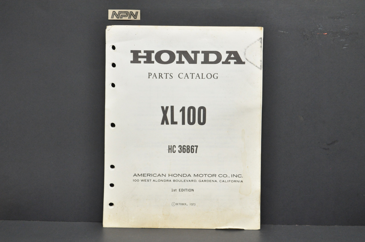 Vintage 1974 Honda XL100 Motorcycle Parts Catalog Book Diagram Manual