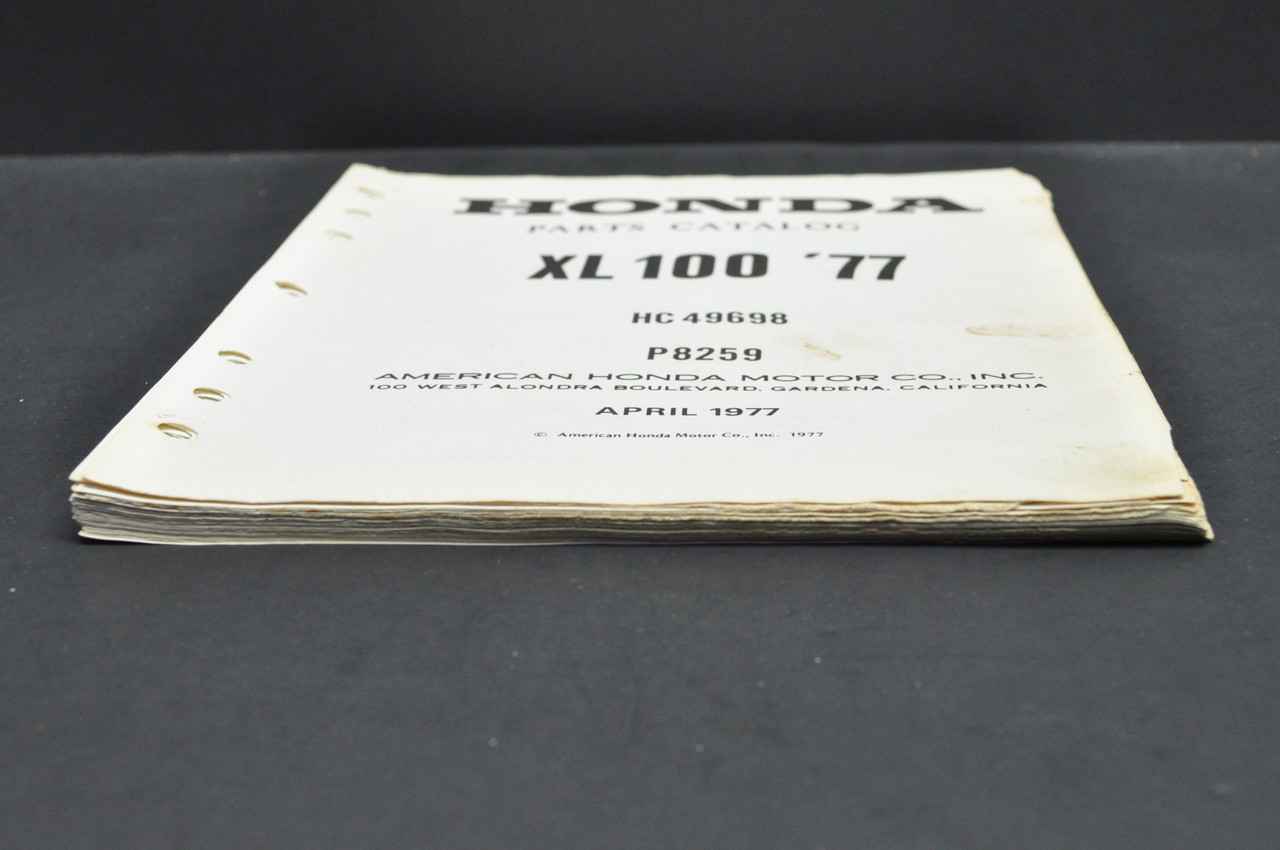 Vtg 1977 Honda XL100 '77 Motorcycle Parts Catalog Book Diagram Manual