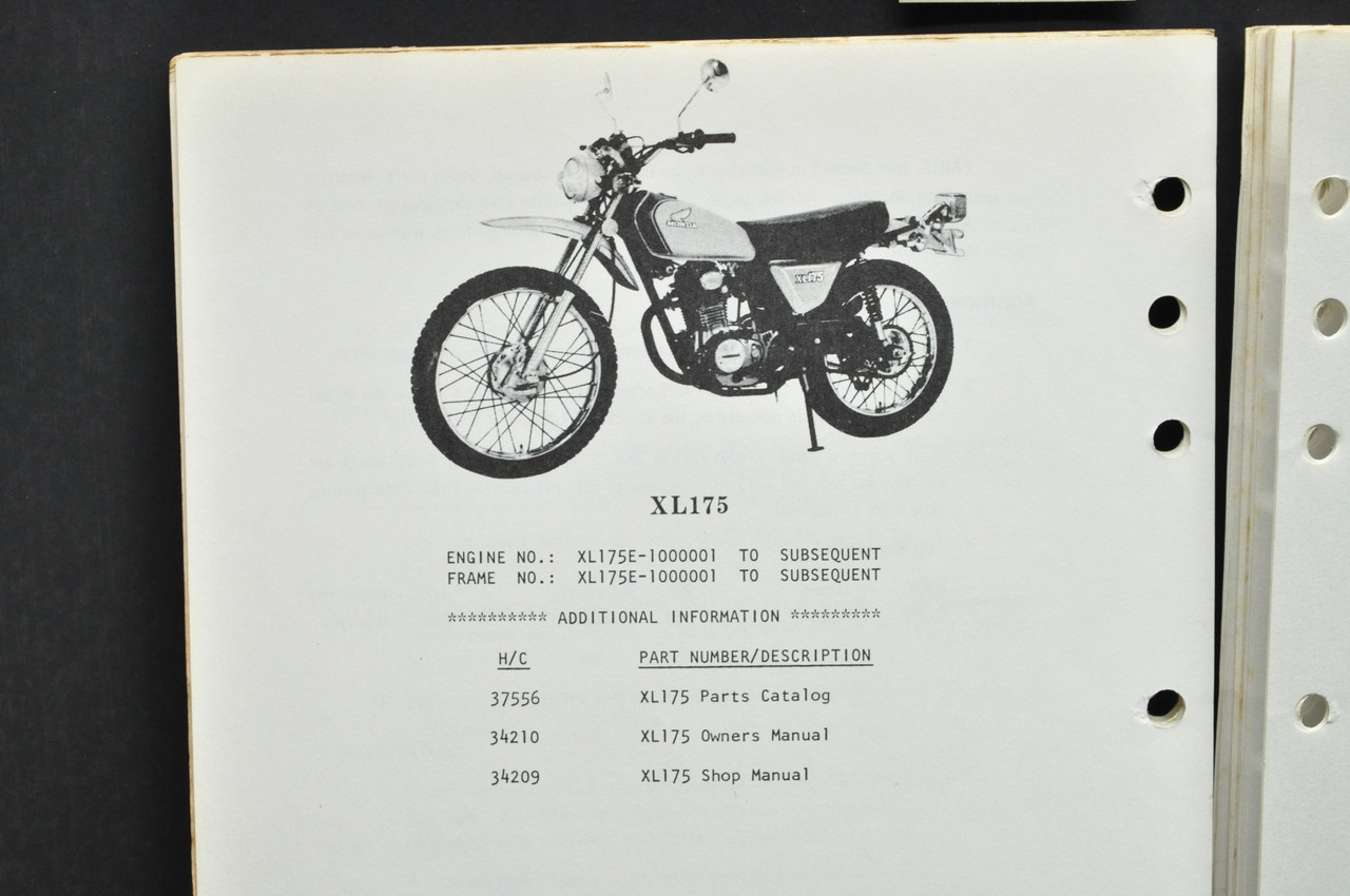 Vtg 1973-74 Honda XL175 K0-K1 Parts Catalog Book Diagram Manual