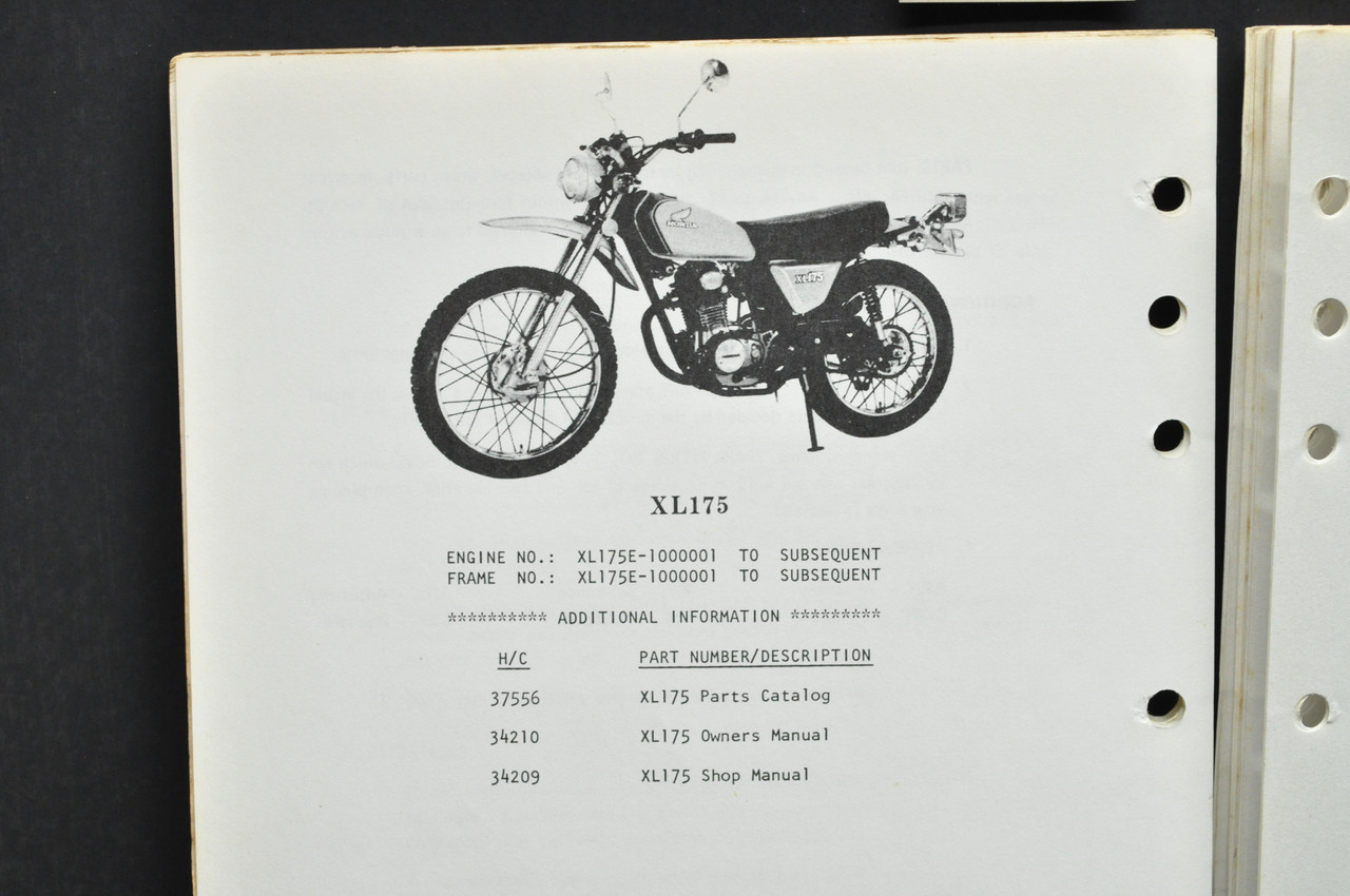 Vtg 1974-75 Honda CR125 M Elsinore M0-M1 Parts Catalog Book