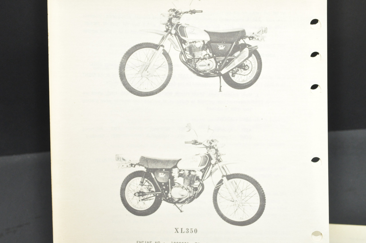 Vintage 1974 Honda XL350 Motorcycle Parts Catalog Book Diagram Manual