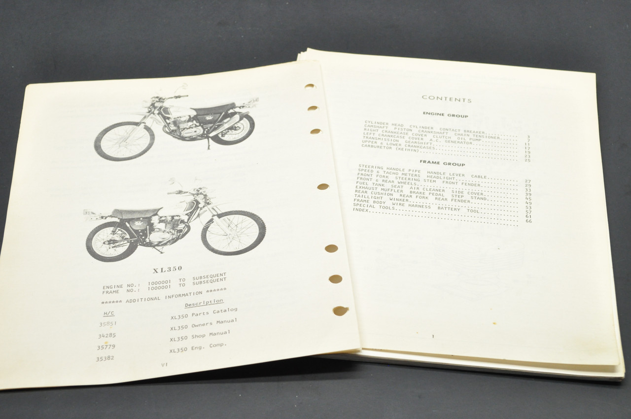 Vtg 197475 Honda CR125 M Elsinore M0M1 Parts Catalog Book Diagram Manual