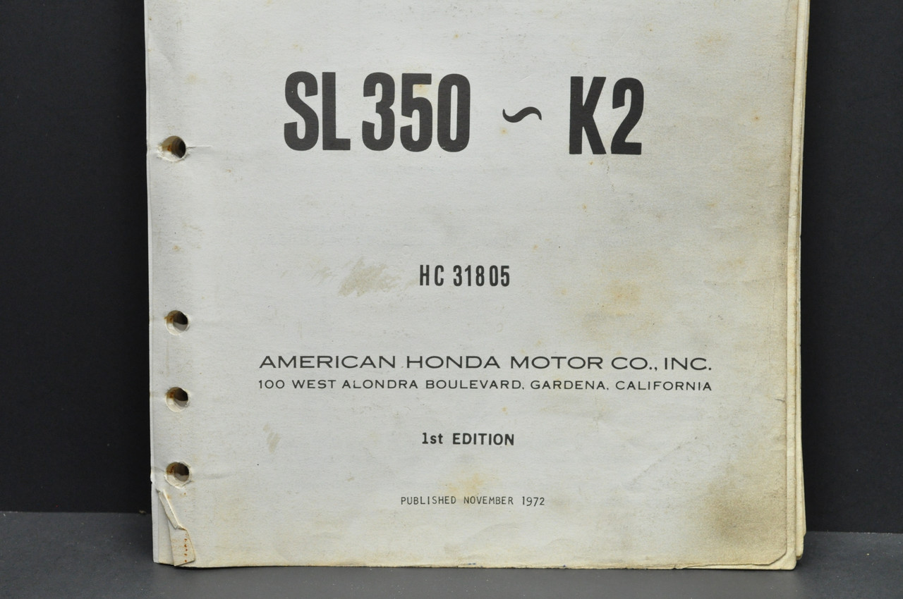 Vintage 1969-73 Honda SL350 K0-K2 Parts Catalog Book Diagram Manual