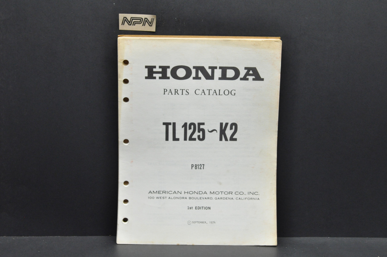 Vtg 1973-75 Honda TL125 K0-K2 Trials 125 Parts Catalog Book Diagram Manual