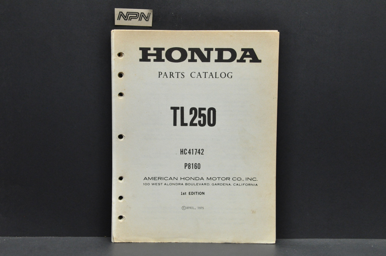 Vintage 1975 Honda TL250 Trials 250 Parts Catalog Book Diagram Manual