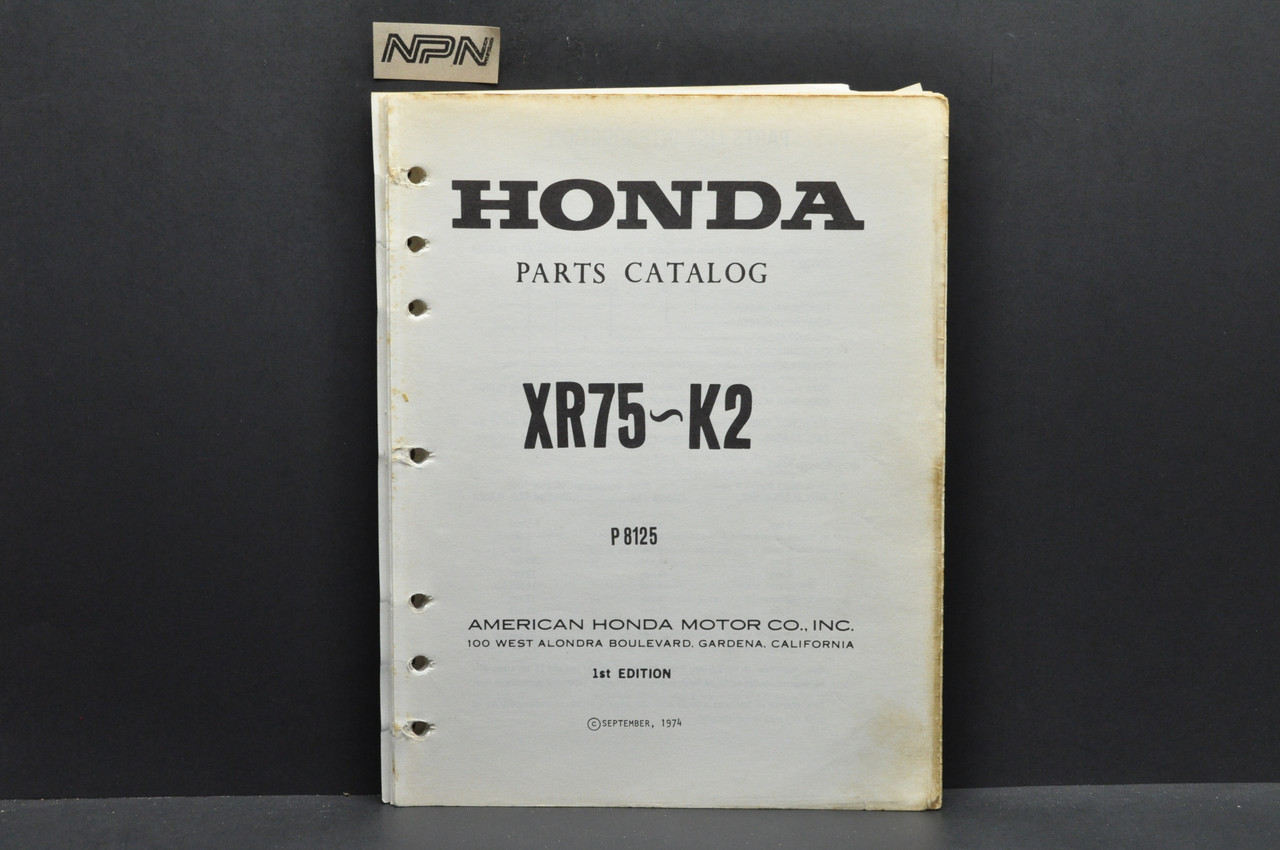 Vintage 1973-75 Honda XR75 K0-K2 Parts Catalog Book Diagram Manual