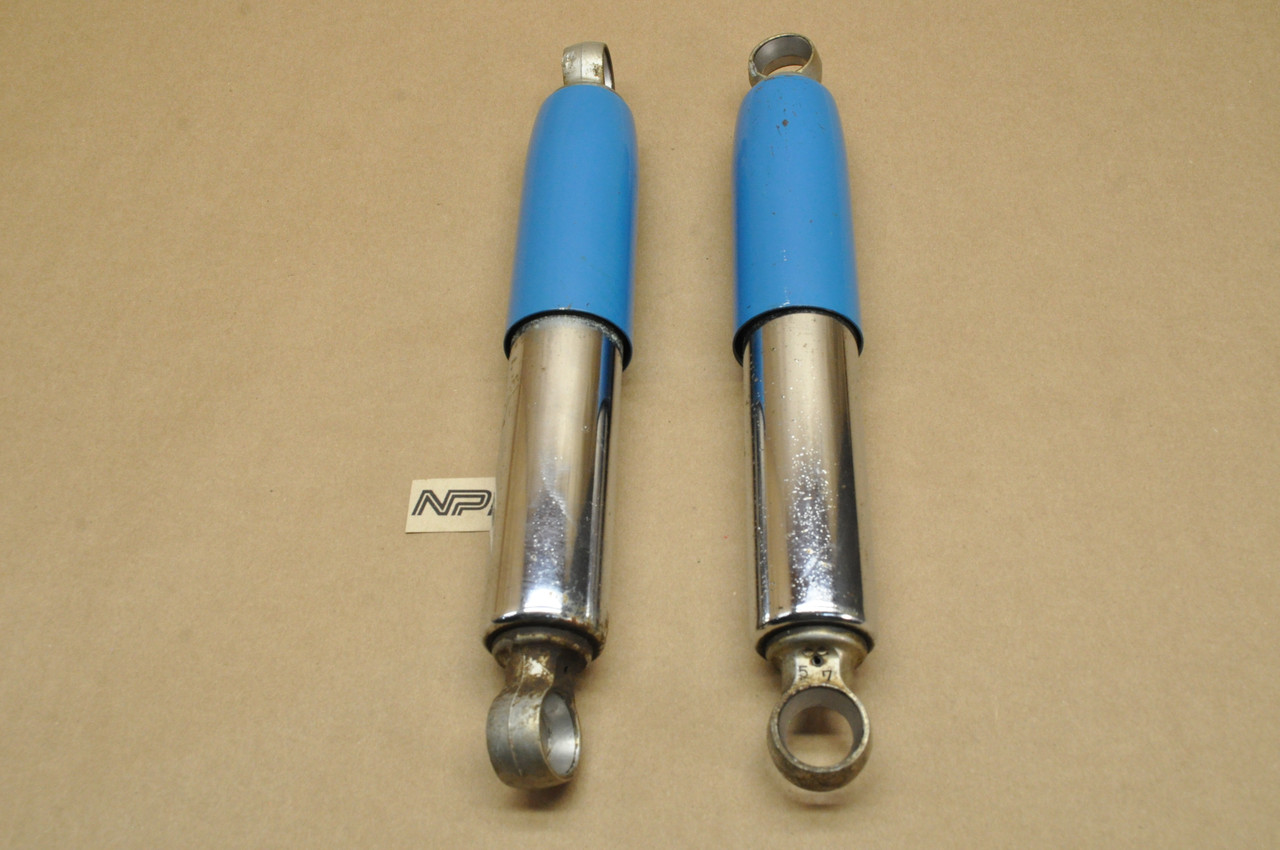 Vintage Used OEM Yamaha 1964 YA6 Right & Left Rear Shock Blue 137-33310-03-81