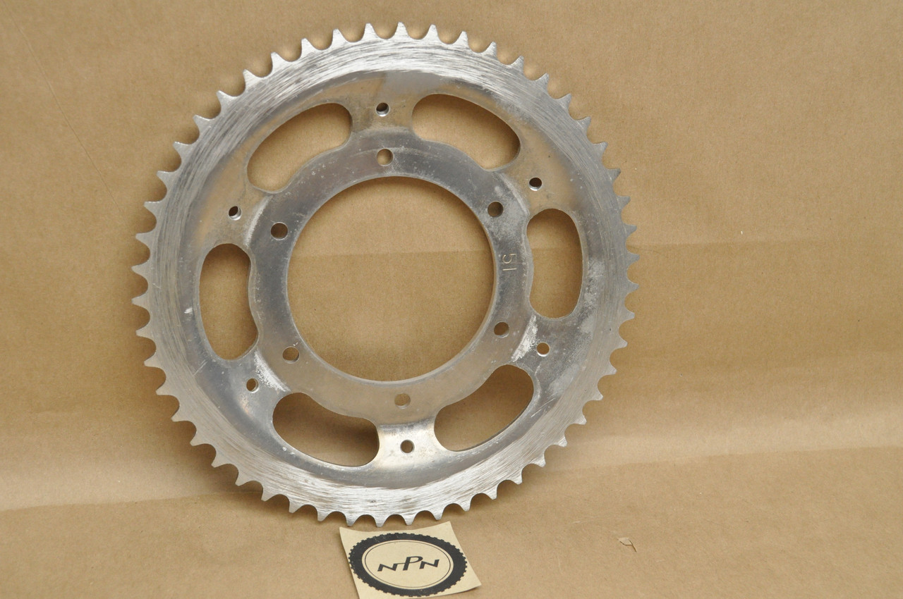 NOS Honda 1975-76 CR250 M Rear Chain Drive Sprocket Offset 51T