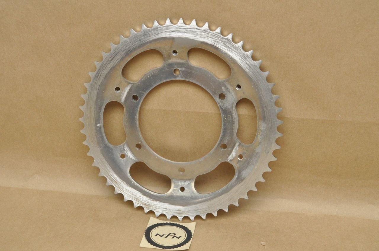 NOS Honda 1975-76 CR250 M Rear Chain Drive Sprocket Offset 51T 41201-381-830
