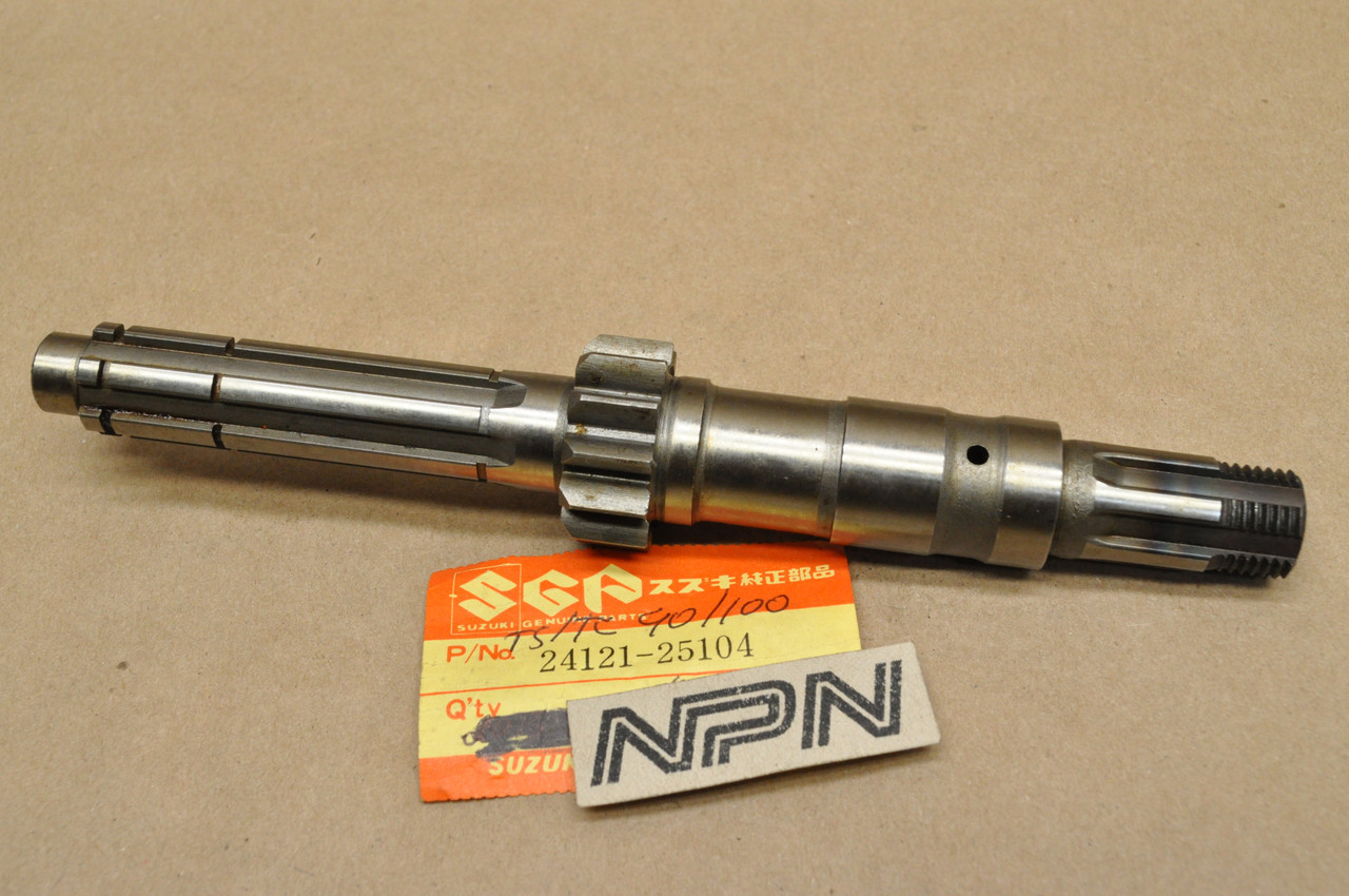 NOS Suzuki 1973-77 TC100 Transmission Counter Shaft 24121-25104