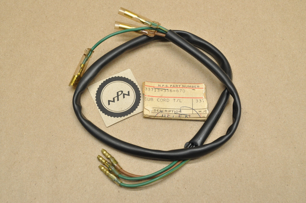 NOS Honda MT125 MT250 Elsinore XL175 XL250 XL350 Tail Light Sub Wire Harness 33713-356-670