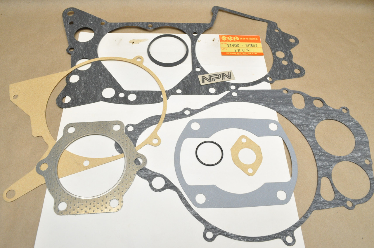 NOS Suzuki 1973-76 TS250 Complete Engine Gasket O-Ring Kit 11400-30852