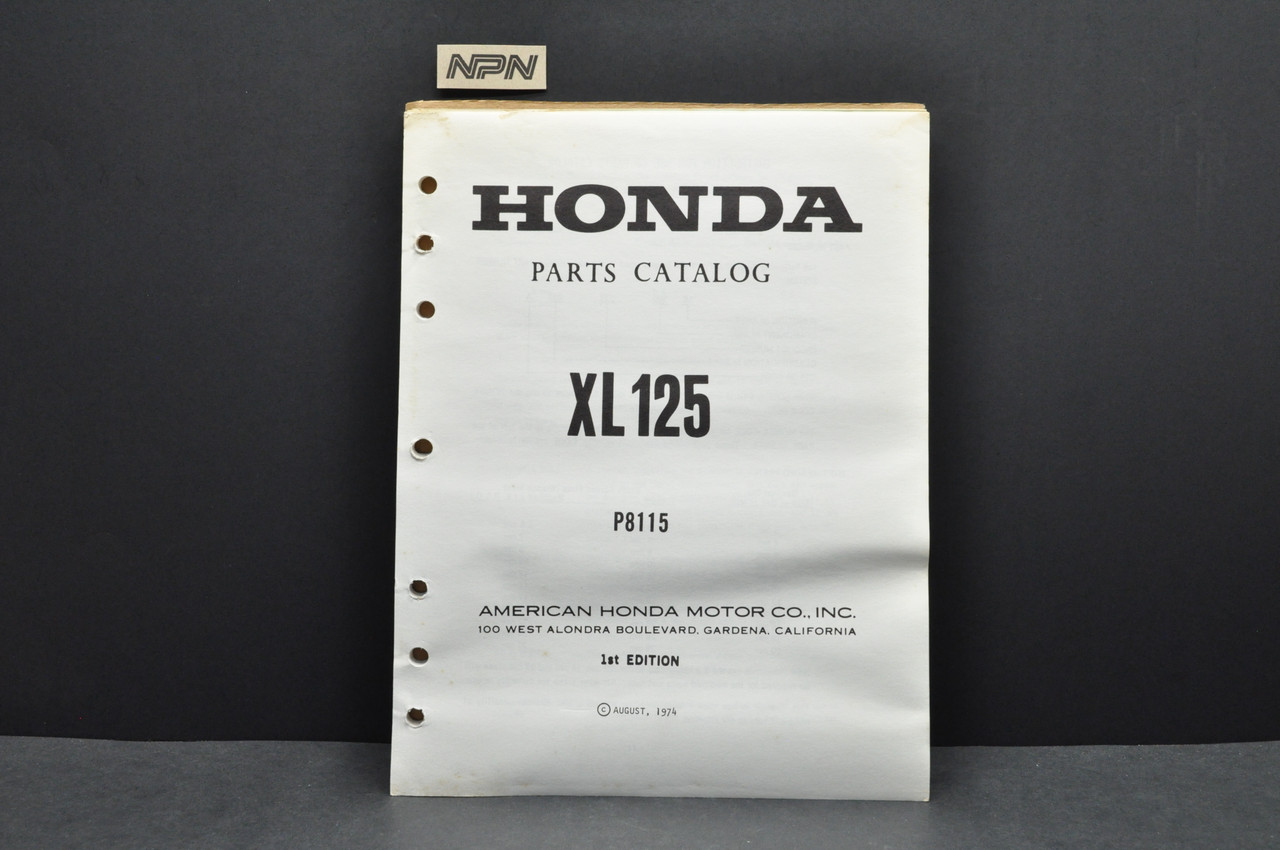 Vintage 1974 Honda XL125 K0 Parts Catalog Book Diagram Manual 1st Edition