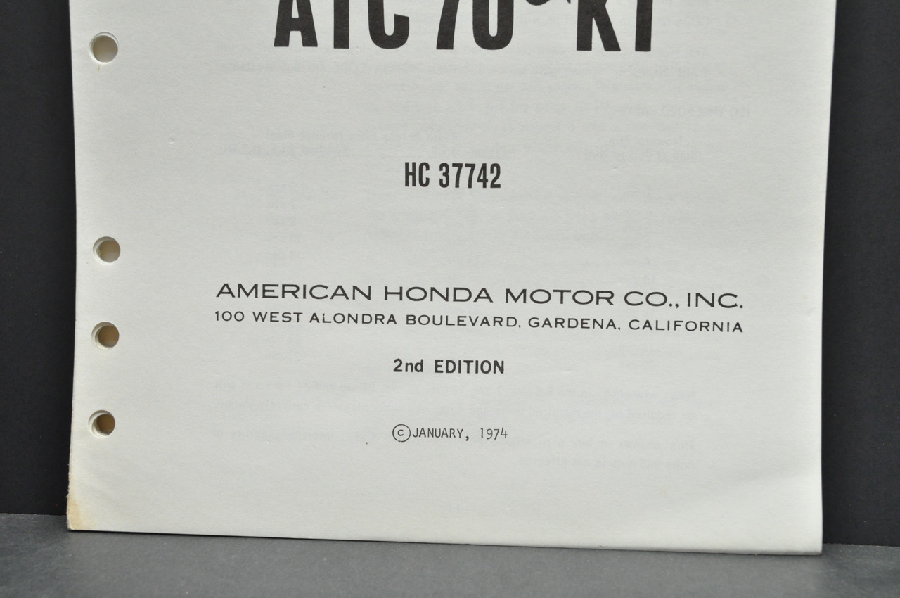 Vintage NOS 1973-74 Honda ATC70 K0-K1 Parts Catalog Book Diagram Manual