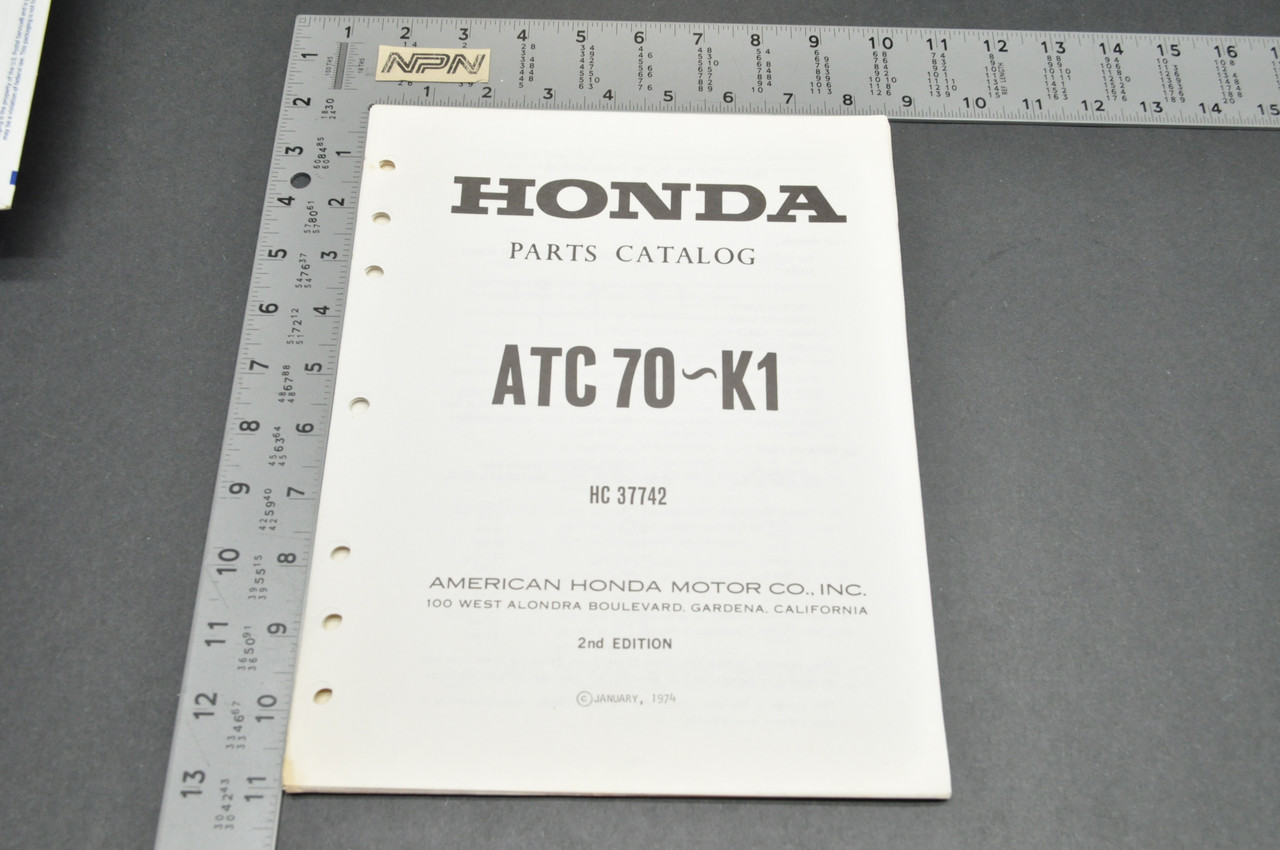 Vintage NOS 1973-74 Honda ATC70 K0-K1 Parts Catalog Book Diagram Manual