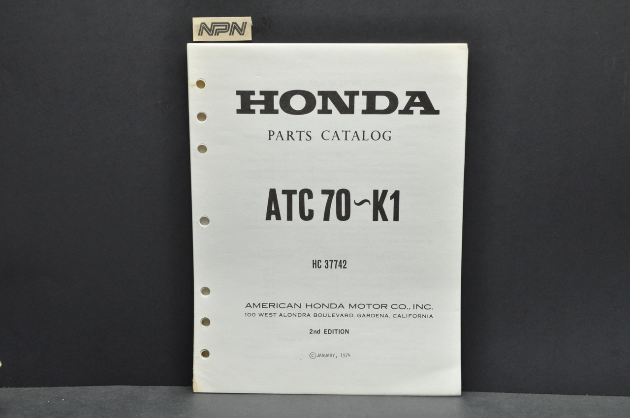 Vintage NOS 1973-74 Honda ATC70 K0-K1 Parts Catalog Book Diagram Manual