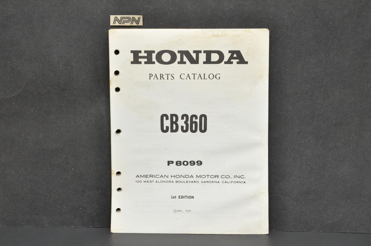 Vintage 1974 Honda CB360 K0 Motorcycle Parts Catalog Book Manual 1st Ed