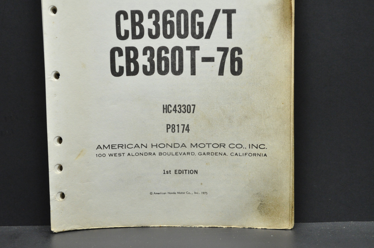 Vtg 1974-76 Honda CB360 G CB360 T Parts Catalog Book Diagram Manual