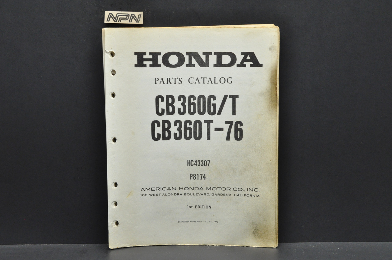 Vtg 1974-76 Honda CB360 G CB360 T Parts Catalog Book Diagram Manual