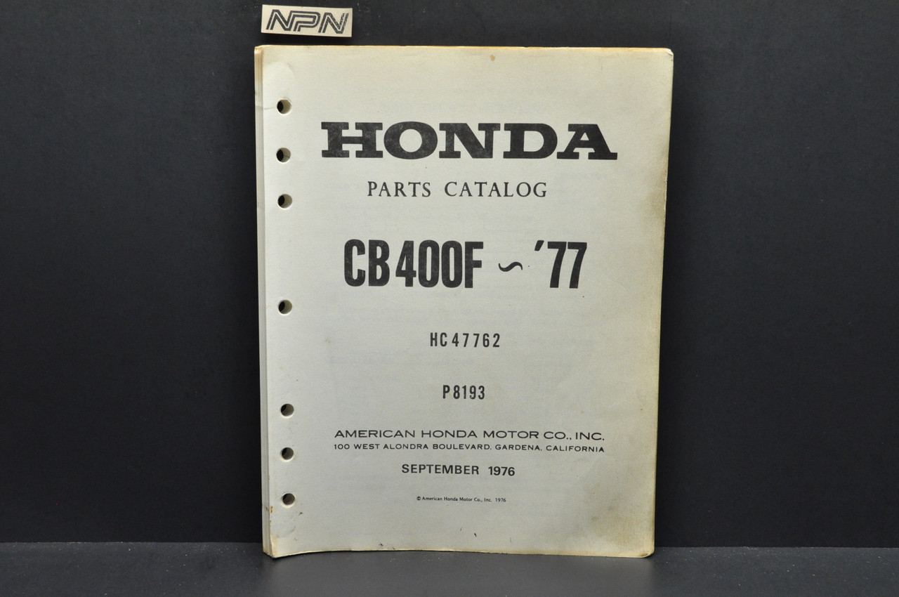 Vtg 197577 Honda CB400 F Super Sport 400 Four Parts Catalog Book