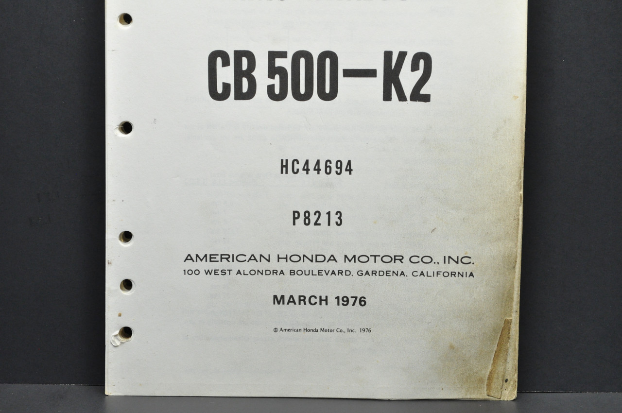 Vintage 1971-73 Honda CB500 Four K0-K2 Parts Catalog Diagram Manual