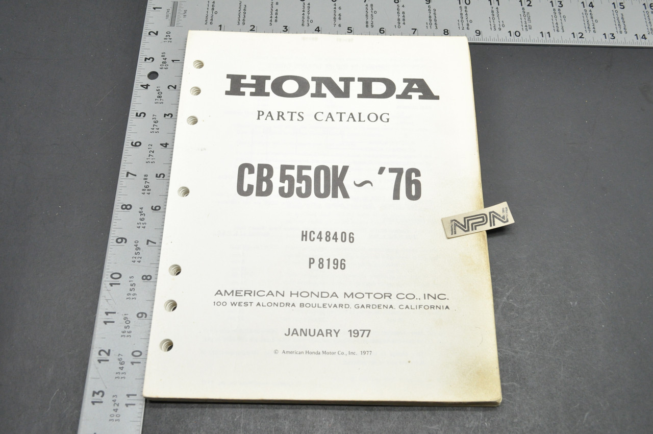 Vtg 1974-76 Honda CB550 K 550 K0-1976 Four Parts Catalog Diagram