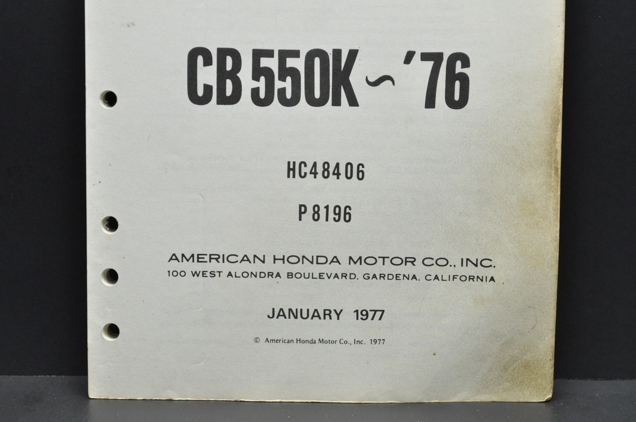 Vtg 1974-76 Honda CB550 K 550 K0-1976 Four Parts Catalog Diagram Manual