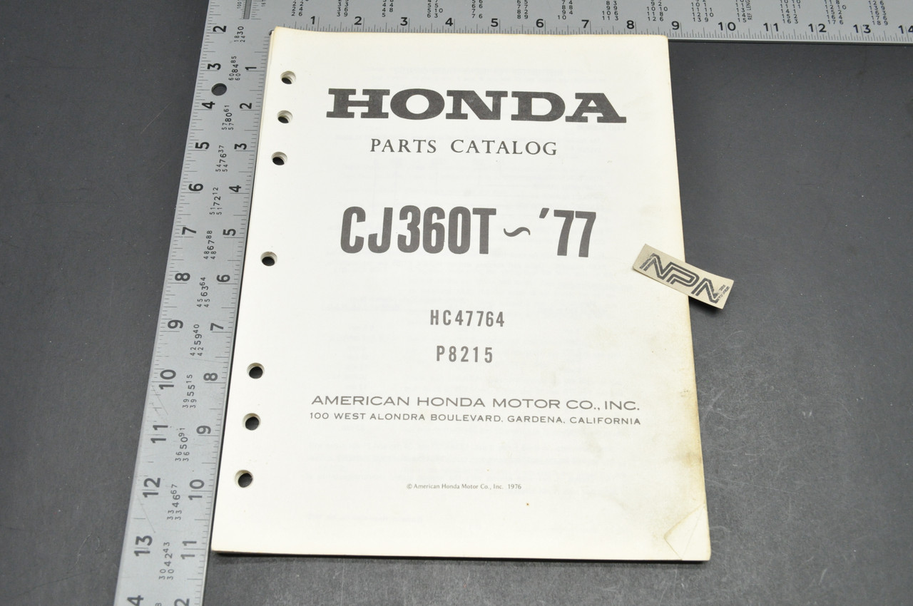 Vintage 1976-77 Honda CJ360 T 76-77 Parts Catalog Diagram Manual