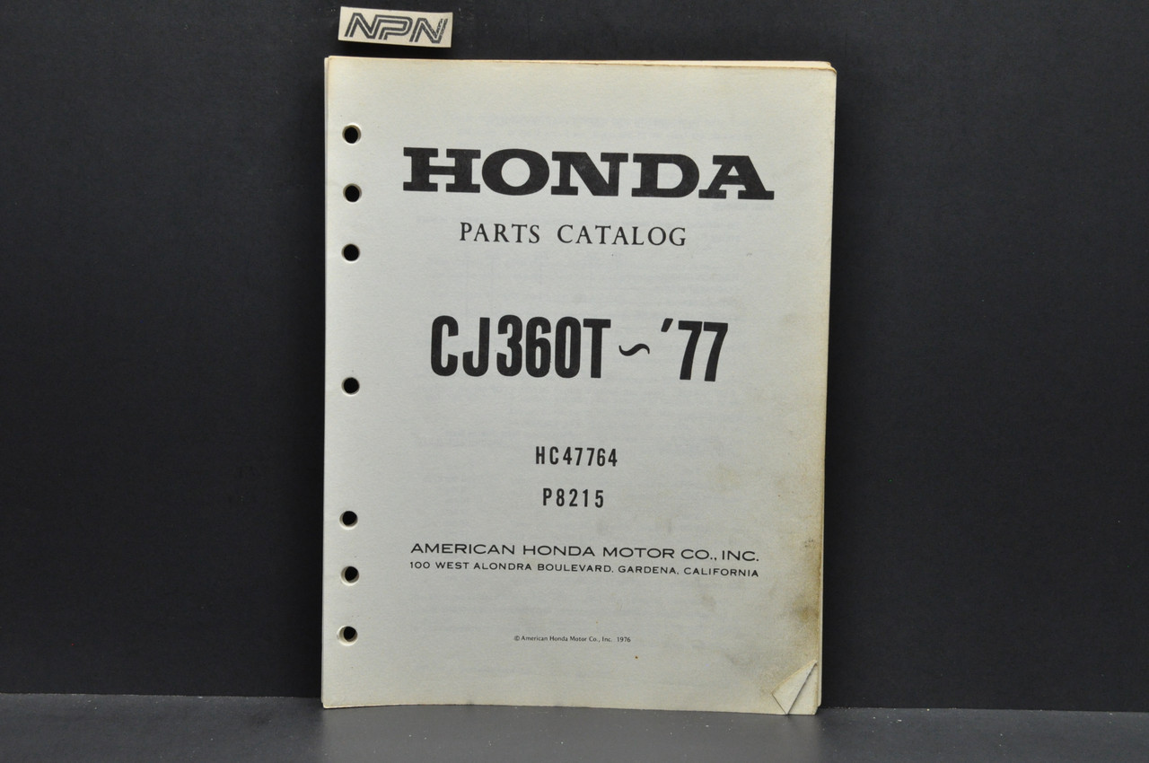 Vintage 1976-77 Honda CJ360 T 76-77 Parts Catalog Diagram Manual